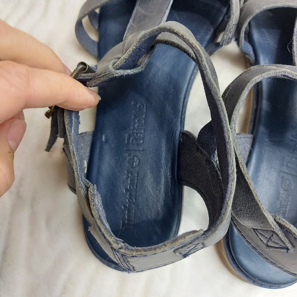 Timberland Ortholite Caswell fisherman Sandles Gray and Blue Leather - Picture 7 of 7
